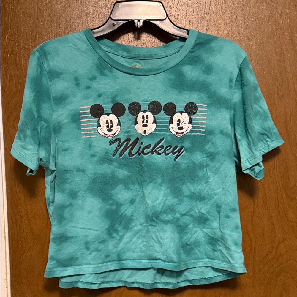 Disney Teal Mickey Mouse Graphic Short Sleeve Tee Size L